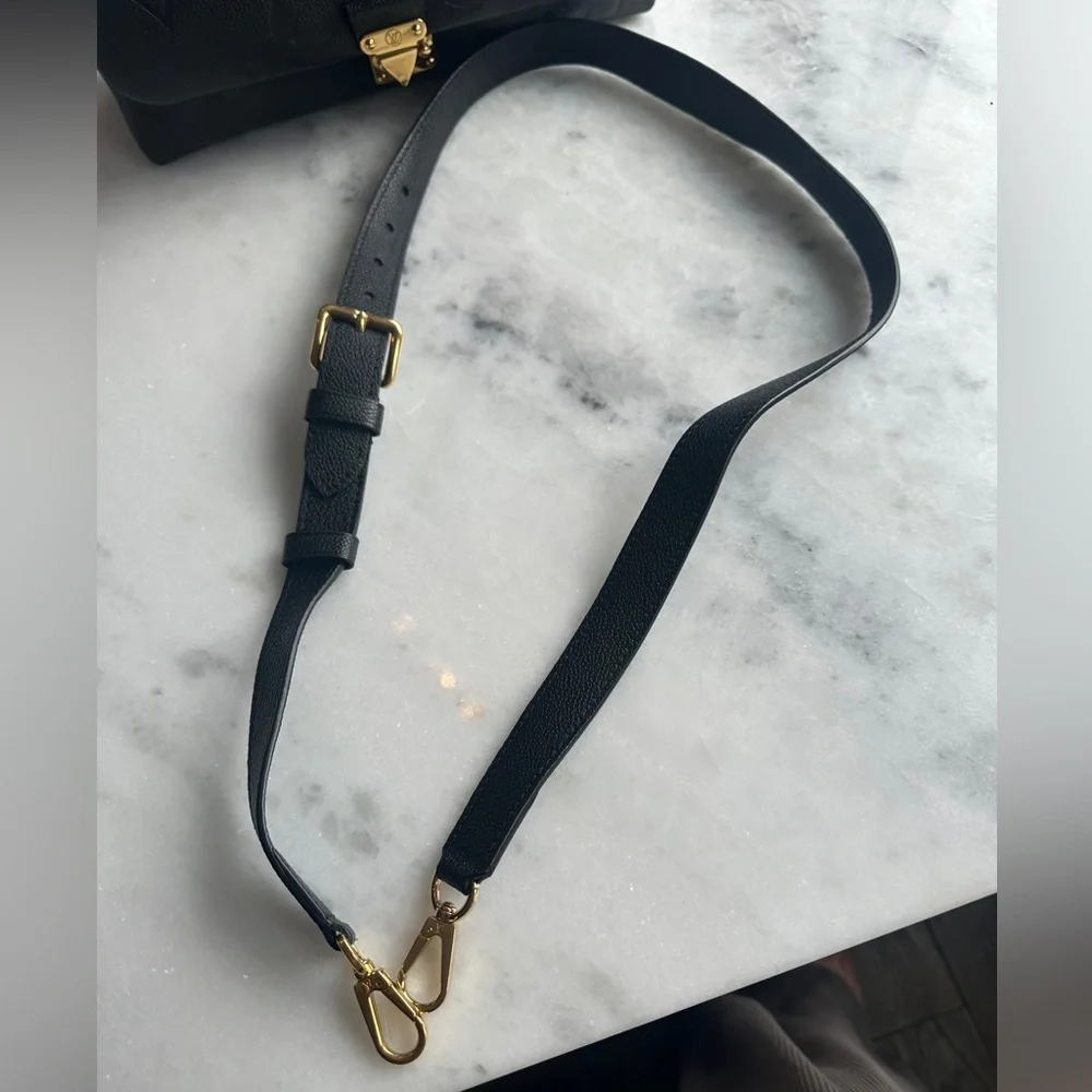 Louis Vuitton Madeleine MM Black Monogram Empreinte Top Handle Satchel Gold - Picture 9 of 12